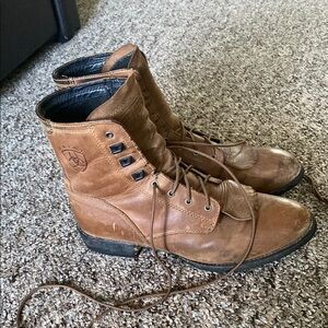 Vintage Ariat Brown Lace Up Boots Casual Dress